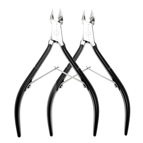 Makartt 2-Pack 7mm Black Cuticle Nipper, Full-Jaw Trimmer, Dual-Spring - size: 2pcsBlack Cuticle Nippers