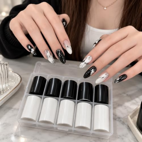 10Pcs Black and White Nail Foil Shining Nail Transfer Foil for Nail Art - color: Black