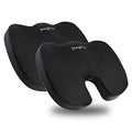 Memory Foam Seat Cushion, for Sciatica, Back, Hip, and Tailbone Pain Relief, Firm Comfortable, Support for Office Chair, Wheelchair, Car. Non-Slip Orthopedic Memory Foam Coccyx Cushion 2 Pk