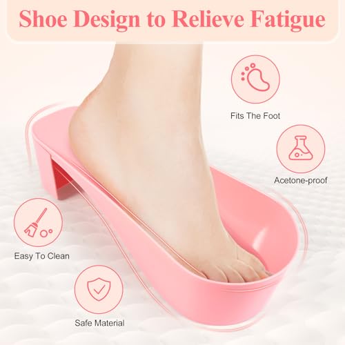 Toe Nail Soaking Bowl for Remover: Soak Off Gel Polish Nail Remover Kit - color: Pink