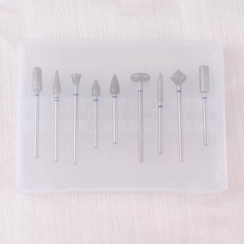 9pcs Manicure Pedicure Cone Barrel Sanding Disc Nail Drill Bits - size: Manicure and Pedicure Bits