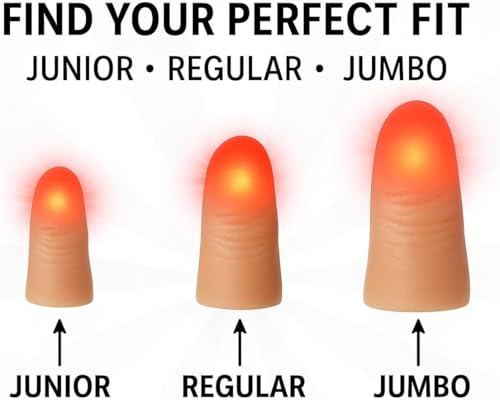 D'lite Magic Thumb Lightup Trick Set / 2 Original Amazing Ultra Bright Light Magic Fingers - Closeup & Stage Magic Tricks - Easy Illusion Anyone Can Do It - Magic Trick for Adults (Regular White) - color: Regular White