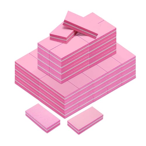 Diesisa Buffer Block Nail File, 100/180 Grit Sponge Nail Buffers for Acrylic Nails, Nails Buffer, Mini Buffing Block Double Sided for Manicure Tools 60 Count - Pink - color: Pink-60pc