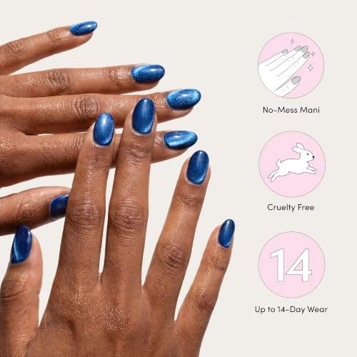 Dashing Diva Glaze Nail Strip Set - Amalfi Blue - Long Lasting, Chip Resistant, Semi-Cured Gel Nail Strips - Summer Gel Set - 4-Piece Manicure Kit with 32 Strips - color: Amalfi Blue