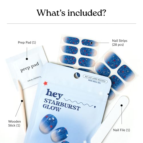 Heyhae Semi Cured Gel Nail Strips Salon Quality - Hey, Starburst Glow - color: Hey, Starburst Glow