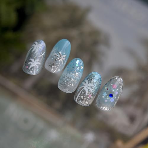 5D Embossed Flower Stickers for Nail Art White Floral Self-Adhesive Pearls Nail Art Decals for Women Nail Supplies Art Design Stickers (to5792_S) - style: to5792_S