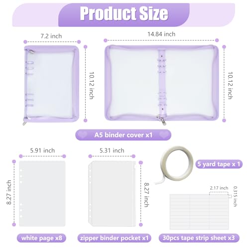 KEIFIN A5 Press On Nail Book Display Storage Organizer Binder, Purple - color: PURPLE