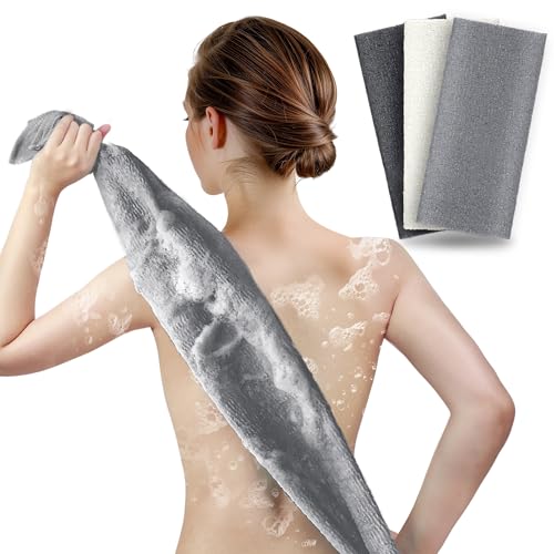 ARCH&M Exfoliating Washcloth, 3 Pack, Gray Black Off-White - style: Gray Black Off-White