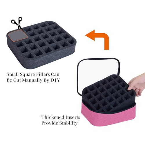 Small Clear Nail Polish Organizer Holds 30 bottles(15ml-0.5fl.oz) Nail Polish Case Multifunctional Nail Polish Bag organizer, Cosmetic Travel Makeup Cases for Women Rose Red - color: Rose Red, size: 1Pcs-30 bottles