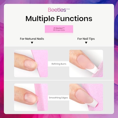 Beetles Pro Nail Buffer Sanding Block 50 Pcs 180 Grit Polisher Buffing File - color: B-pink-50