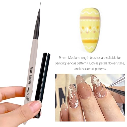 Nail Art Brushes for Drawing Petals & Leaves, Nails Design Painting Brush, Watercolor Paint Brush for Nails, Acrylic & Gel Nail Polish Brush for Manicure Salon & DIY Home Manicure - color: Flower Nail Brush