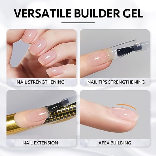 GAOY Builder Gel for Nails, 16ml Nail Strengthener in a Bottle, Nail Extension Hard Gel, Soak Off Long Lasting UV Light Cure, 1958 Crystal Pink, Base Coat Top Coat Needed - color: 16ml Crystal Pink