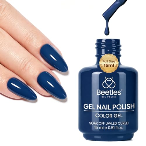 Beetles Navy Blue Gel Nail Polish, 15ML Celestial Blue Gel Polish - color: D - Blue | Celestial Blue