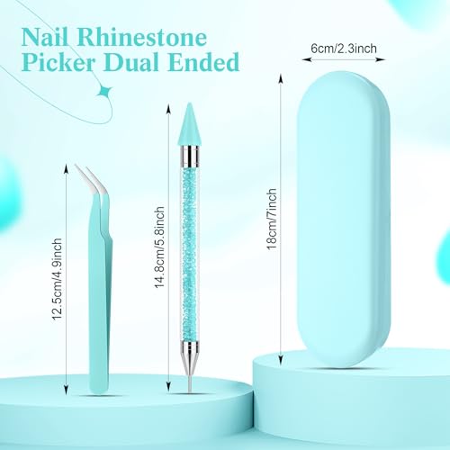Tatuo Rhinestone Picker Tool Bedazzling Pen Dual Head, Lake Blue - color: Lake Blue
