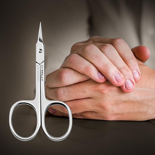 Cuticle Scissors, Curved Blades, High Carbon Stainless Steel, Hand Sharpened, Hand Polished (Arrow Head, Silver) - color: Silver
