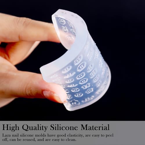 Laza 4pcs Button Silicone Nail Art Molds Multiple Shaped Nail Molds - color: Button