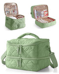 Marscamd Quilted Nail Polish Organizer Bag Holds 42 Bottles and Nail Lamp - color: Green