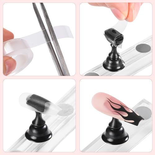 Nail Stand Magnetic Nail Holder for Painting Nails Nail Stands for Press-On - color: Black