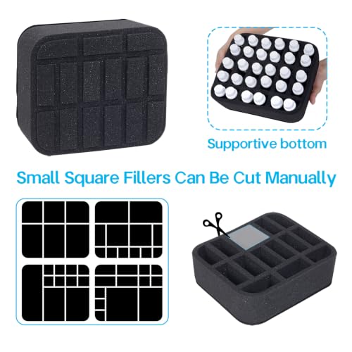 Essential oils Organizer Holder Foam Pad with Slots, can DIY - color: Black 15slots(12+3)