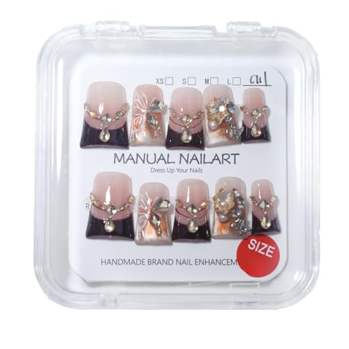 Handmade Duck French Press On Nails | Reusable & Salon Quality (O908, L) - color: O908, size: L