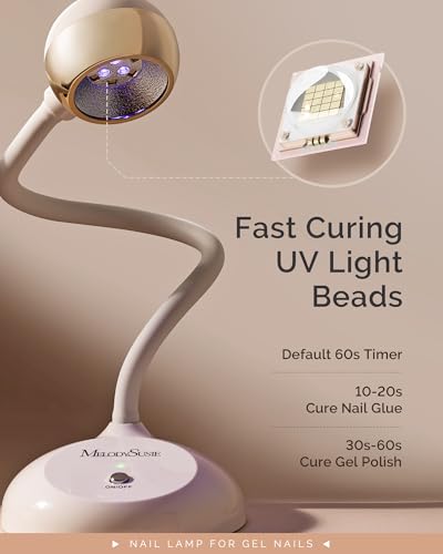 MelodySusie 360° 2-in-1 Gooseneck Nail Lamp S-Pro09M for Detail Work - color: Golden Nail Art Lamp