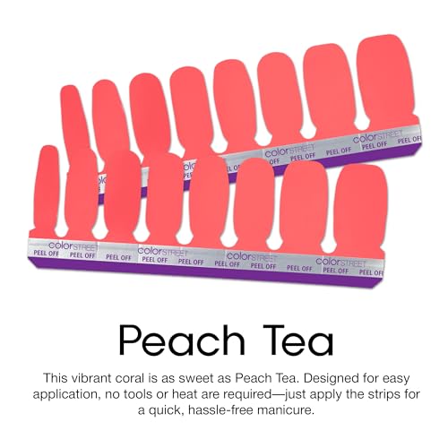 Color Street - Peach Tea - 16 Double-Ended Nail Polish Strips - color: Peach Tea
