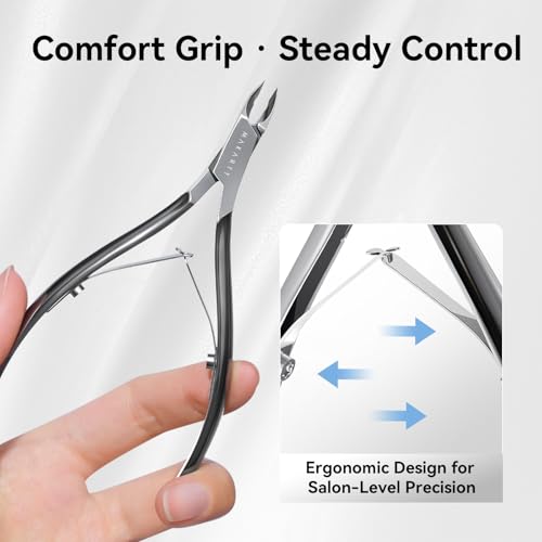 Makartt 5mm Black Titanium Cuticle Nipper, 1/2 Jaw Precision - size: Top Notch Professional Titanium Black