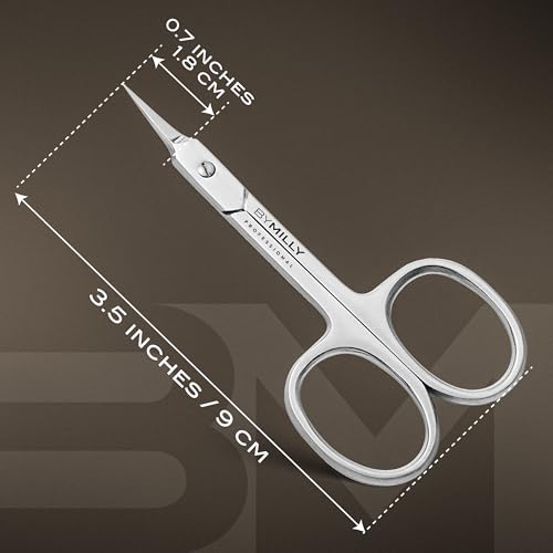 Cuticle Scissors, Curved Blades, High Carbon Stainless Steel, Hand Sharpened, Hand Polished (Arrow Head, Silver) - color: Silver