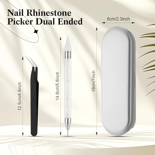Tatuo Rhinestone Picker Tool Bedazzling Pen Dual Head, White - color: White