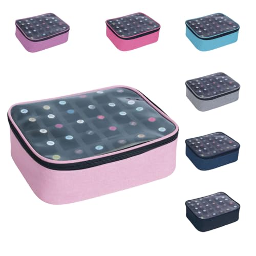 Small Clear Nail Polish Organizer Holds 30 bottles(15ml-0.5fl.oz) Nail Polish Case Multifunctional Nail Polish Bag organizer, Cosmetic Travel Makeup Cases for Women Pink - color: Pink, size: 1Pcs-30 bottles
