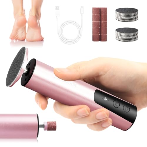 2-in-1 Electric Foot Callus Remover, Self Care Gifts for Women Mom Lover - color: Pink