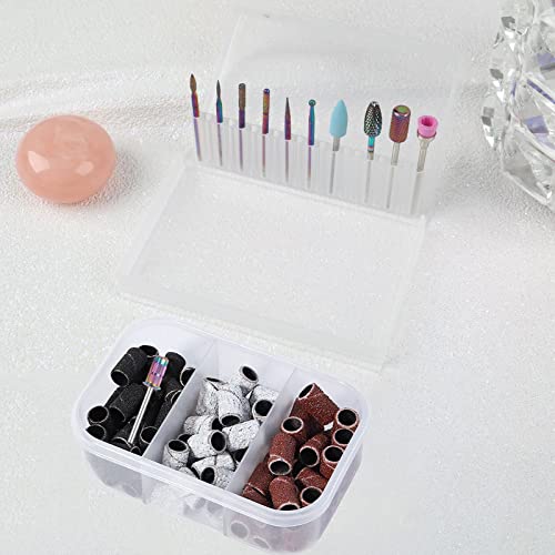 BQAN Carbide Nail Drill Bits Set 10Pcs 3/32" with 75Pcs Sanding Bands - color: Colorful