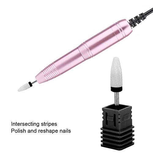 Ceramic Nail Drill Bit, Corn Shape 6.6mm, Black Coarse - color: Black