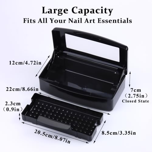 SUTOKAKA Nail Tool Sterilizer Box Plastic Disinfectant Container, Black - color: Liftable Black