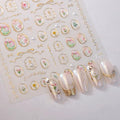 Nail Art Stickers 5D Embossed Tulip Flowers Designs - color: Tulip Flowers