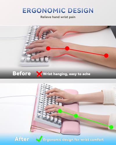 Adjustable Computer Keyboard Stand for Desktop, Keyboard Holder Wrist Rest - color: Coral Pink