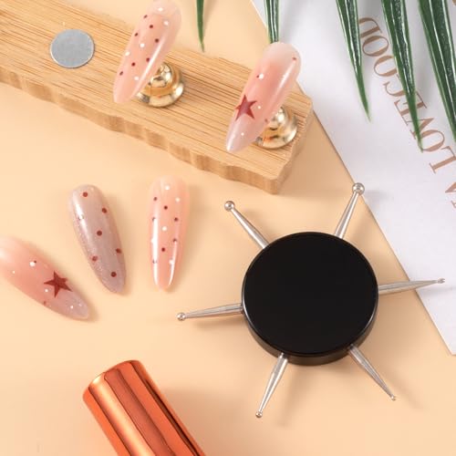2pcs Nail Dotting Tool, 6-in-1 Metal Dotting Tool Nail Art, Black - color: Black, 2pcs, 6-in-1
