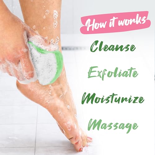Spongables Pedi Scrub Foot Exfoliating 20+ Wash Sponge, Peppermint and Tea Tree, 3 Count - color: Mint, size: 1 Count (Pack of 3)