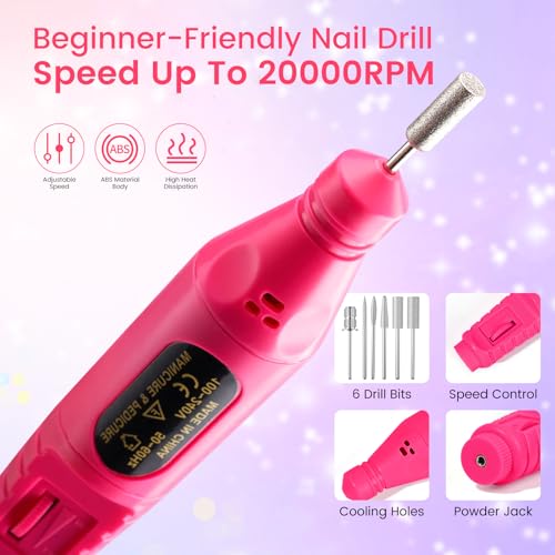 Acrylic Nail Kit for Beginners with Everything in Purple Gift Storage Bag - color: Bling Purple