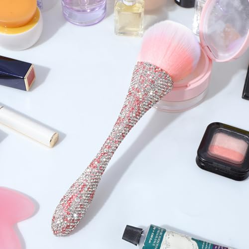 Ymapinc Pink Rhinestone Nail Duster Brush - Women Face Make Up Shiny