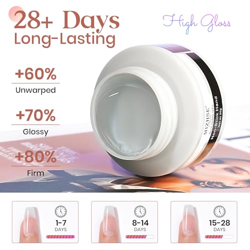 MIZHSE Clear Solid Builder Gel For Nails, 30g Non-Sticky Nail Extension Hard Builder Gel, Nail Strengthen 3D Sculpting Nail Art for Carving Modeling Soak Off Manicure Home - color: 30g Clear