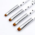 4Pcs Acrylic French Manicure Brushes & Dotting Pens, White - color: White
