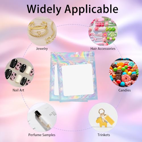 50Pcs Press On Nail Packaging with Nail Stand for Painting Nails - color: Holographic