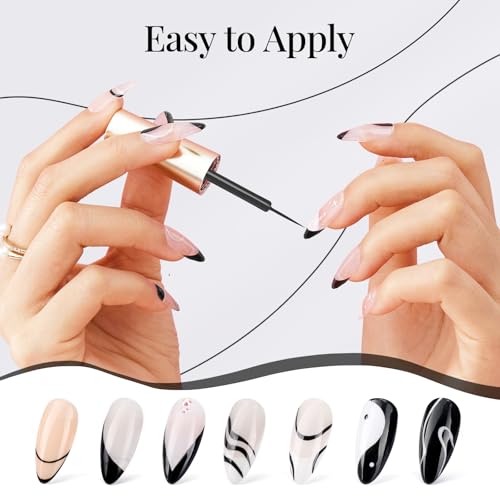 beetles Gel Polish Liner Gel Nail 7ml Classic Black Gel Polish Art Paint - color: B - Black -1
