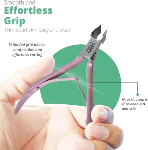 Professional Cuticle Trimmer & Nippers, Stainless Steel Nail Care Tool - color: Rose Nipper With Pusher - Pack 1