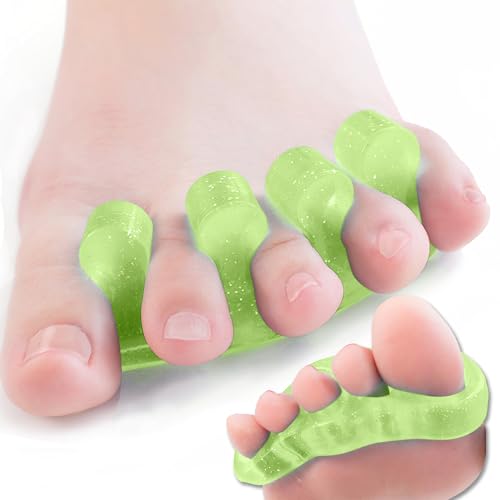 Dr. JK- ToePal Gel Toe Separator, 2 Pairs, Toe Spacers, Bunion Corrector - color: Light Green, size: 2 Pairs