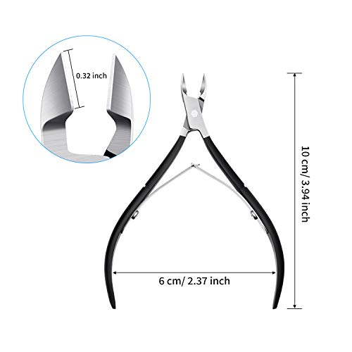 Mudder 3 Pcs Cuticle Trimmer Nipper Stainless Steel Nail Scissor, Black - color: Black