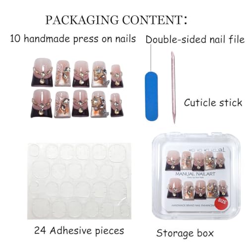 Handmade Duck French Press On Nails | Reusable & Salon Quality (O908, S) - color: O908, size: S