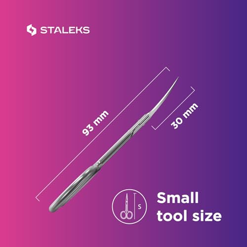 STALEKS PRO Smart 30 Nail Scissors, Wide Curved Blades, Satin Finish