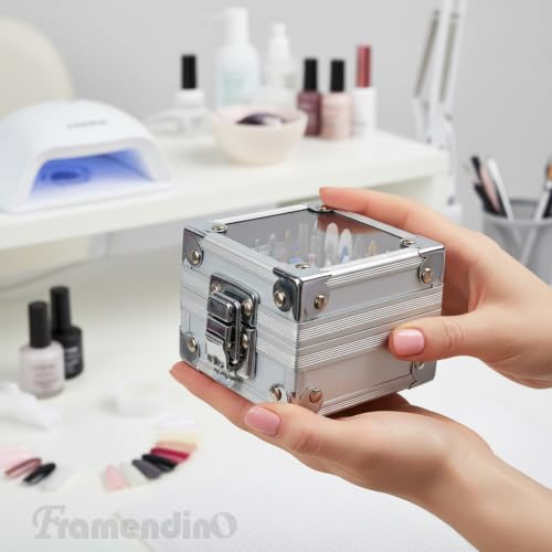 Framendino, Nail Drill Bits Holder Container Stand Manicure Tools Polishing Heads Storage Box - color: 25 Holes